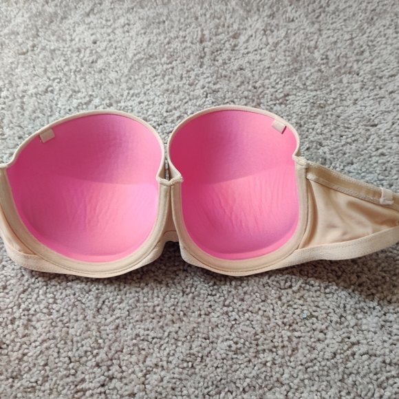Pink Victoria secret Strapless Bra size 32DD - Picture 3 of 7
